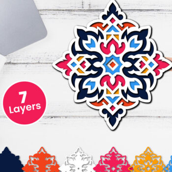 Intra απο ξύλο plywood 3mm-4mm πάχος Τρισδιάστατο floral χαρτί κοπής Δίασταση 12x12 cm INTRAFABR-118359321 - Image 1