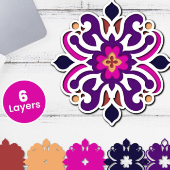 Intra απο ξύλο plywood 3mm-4mm πάχος Τρισδιάστατο floral χαρτί κοπής Δίασταση 12x12 cm INTRAFABR-118359328 - Image 1