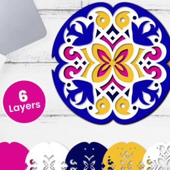 Intra απο ξύλο plywood 3mm-4mm πάχος Τρισδιάστατο floral χαρτί κοπής Δίασταση 12x12 cm INTRAFABR-118359352 - Image 1