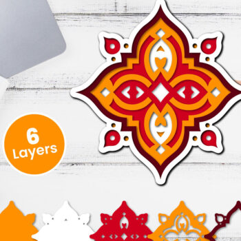 Intra απο ξύλο plywood 3mm-4mm πάχος Τρισδιάστατο floral χαρτί κοπής Δίασταση 12x12 cm INTRAFABR-118501832 - Image 1