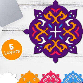 Intra απο ξύλο plywood 3mm-4mm πάχος Τρισδιάστατο floral χαρτί κοπής Δίασταση 12x12 cm INTRAFABR-118501852 - Image 1