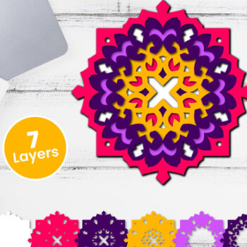 Intra απο ξύλο plywood 3mm-4mm πάχος Τρισδιάστατο floral χαρτί κοπής Δίασταση 12x12 cm INTRAFABR-118501866 - Image 1