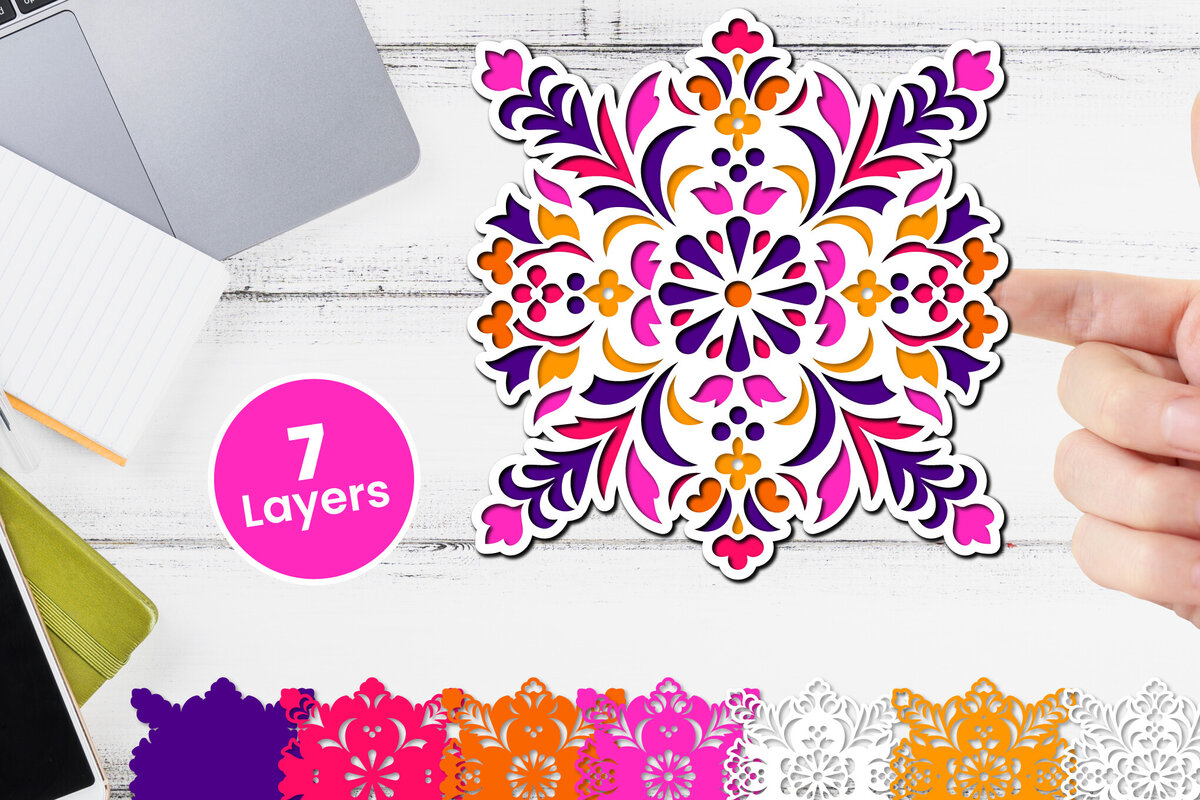 Intra απο ξύλο plywood 3mm-4mm πάχος 3D Layered Floral Paper, Δίασταση 12x12 cm INTRAFABR-117243320