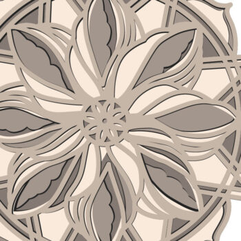 Intra απο ξύλο plywood 3mm-4mm πάχος 3d Layered Flower Mandala/Cricut Δίασταση 30x30 cm INTRAFABR-65639577 - Image 1