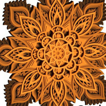 Intra απο ξύλο plywood 3mm-4mm πάχος τρισδιάστατη μάνταλα λουλουδιών Δίασταση 30x30 cm INTRAFABR-14293452 - Image 5