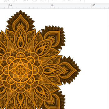 Intra απο ξύλο plywood 3mm-4mm πάχος τρισδιάστατη μάνταλα λουλουδιών Δίασταση 30x30 cm INTRAFABR-14293452 - Image 7