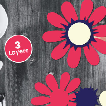 Intra απο ξύλο plywood 3mm-4mm πάχος Χαρτί λουλουδιών με 3D στρώσεις, Δίασταση 12x12 cm INTRAFABR-124567349 - Image 1
