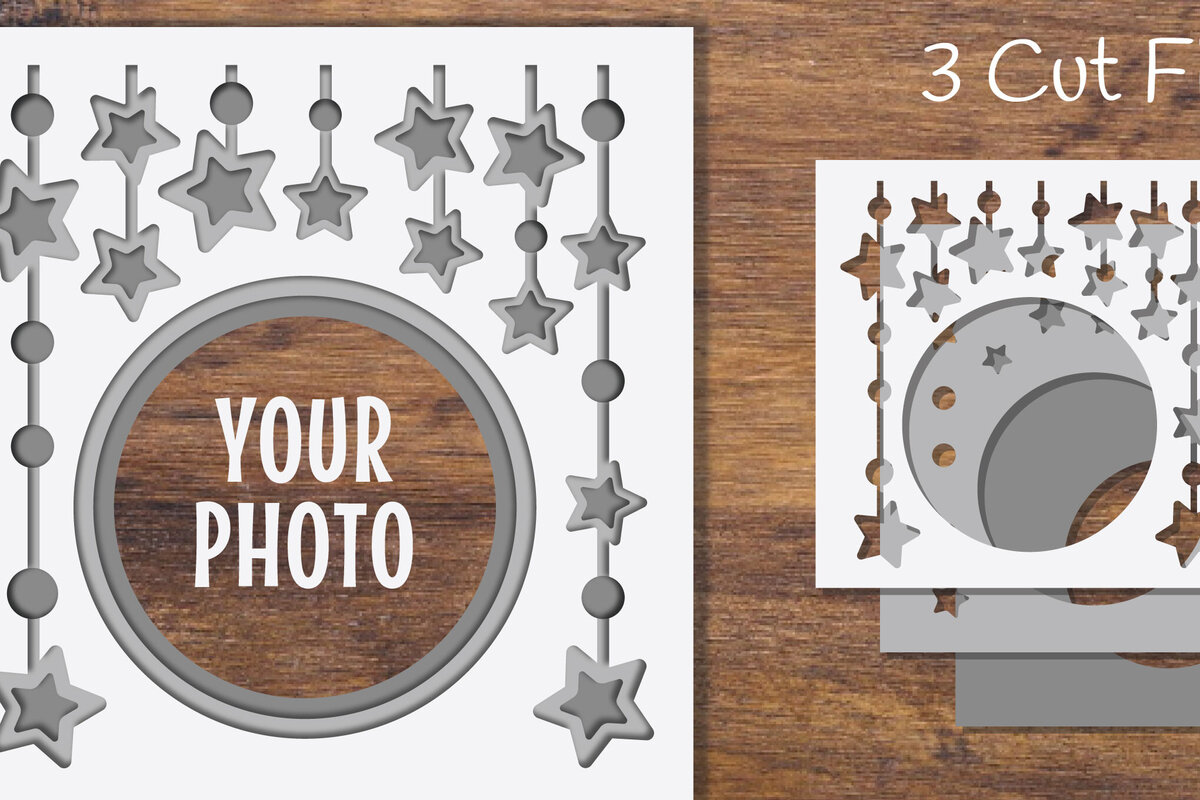 Intra απο ξύλο plywood 3mm-4mm πάχος 3D Layered Frame Stars Papercut Δίασταση 20x30 cm INTRAFABR-97119723