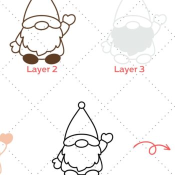 Intra απο ξύλο plywood 3mm-4mm πάχος 3D Layered Gnome και ηλίανθος Δίασταση 30x20 cm INTRAFABR-69633349 - Image 2