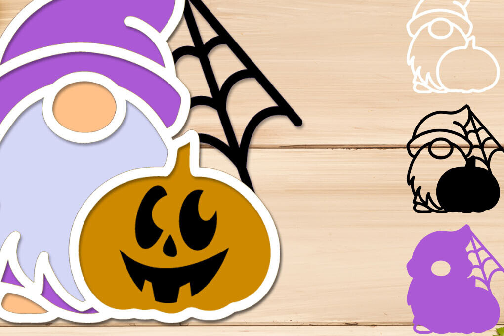 Intra απο ξύλο plywood 3mm-4mm πάχος 3d Layered Halloween Gnome, Pumpkin Δίασταση 15x15 cm INTRAFABR-105207542