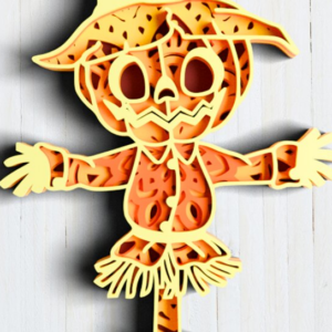 Intra απο ξύλο plywood 3mm-4mm πάχος 3D Layered Halloween Straw Man Δίασταση 30x30 cm INTRAFABR-76865681