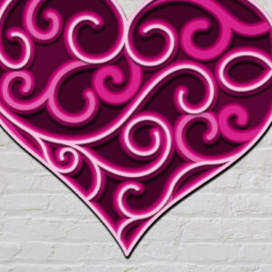 Intra απο ξύλο plywood 3mm-4mm πάχος 3D Layered Heart Cut Δίασταση 12x12 cm INTRAFABR-14712790