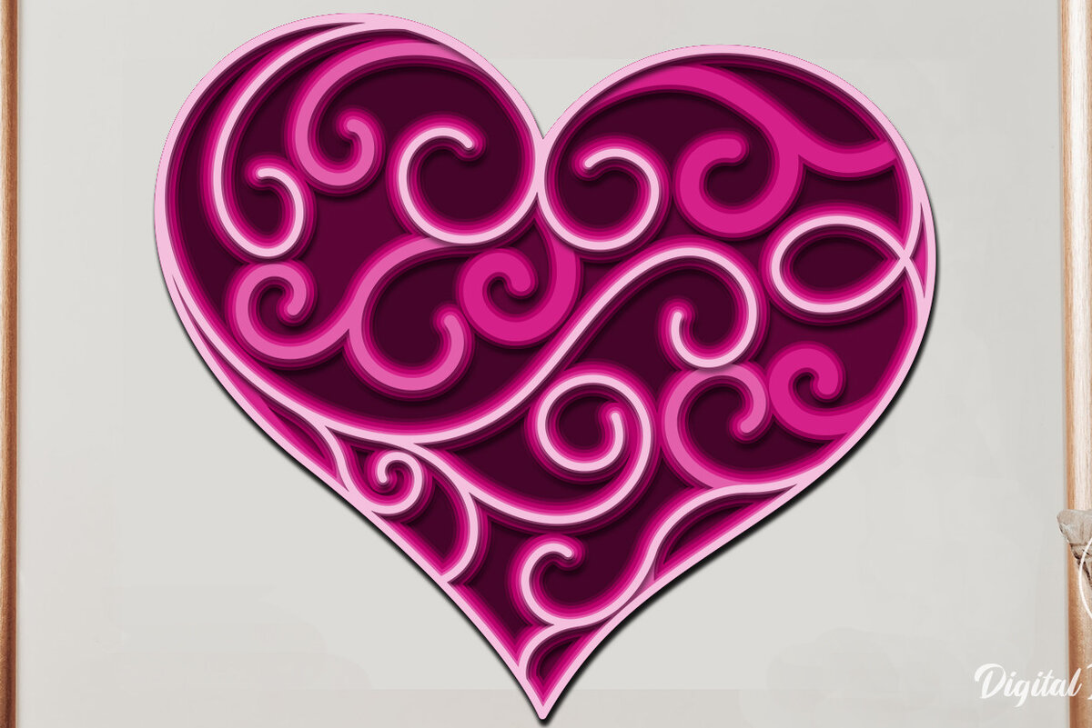 Intra απο ξύλο plywood 3mm-4mm πάχος 3D Layered Heart Cut Δίασταση 12x12 cm INTRAFABR-14712790 - Image 7