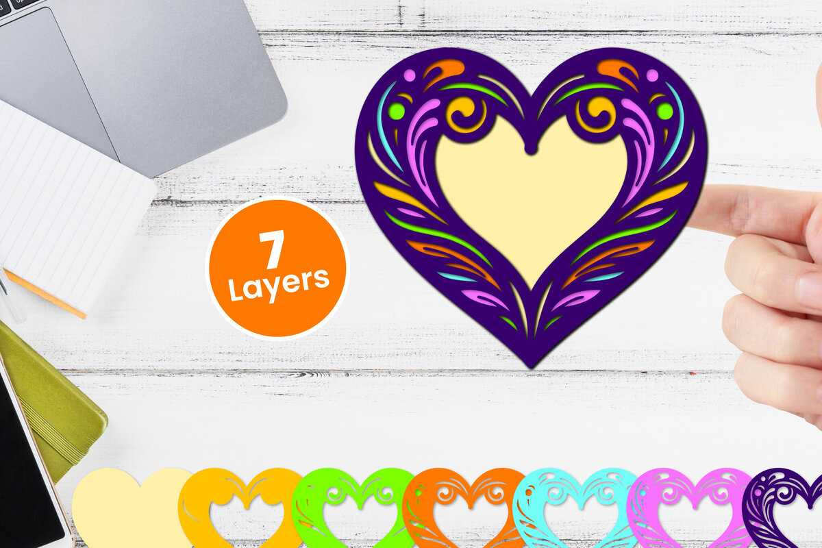 Intra απο ξύλο plywood 3mm-4mm πάχος Τρισδιάστατη κοπή χαρτιού καρδιάς Δίασταση 12x12 cm INTRAFABR-117773601