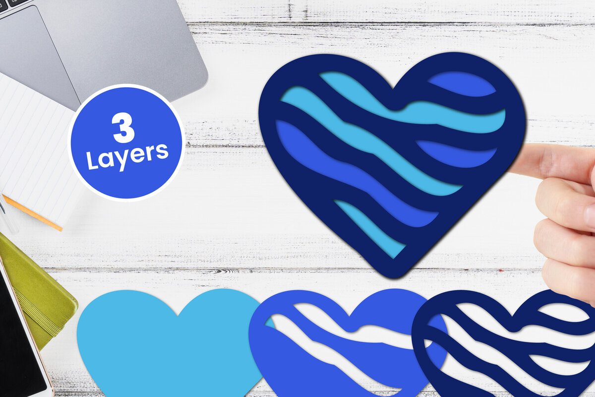 Intra απο ξύλο plywood 3mm-4mm πάχος 3D Layered Heart Papercut Love Δίασταση 12x12 cm INTRAFABR-115746210