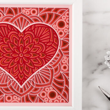 Intra απο ξύλο plywood 3mm-4mm πάχος αποκοπής 3D Layered Heart Shadow Box Δίασταση 8x8 cm INTRAFABR-24455774 - Image 2