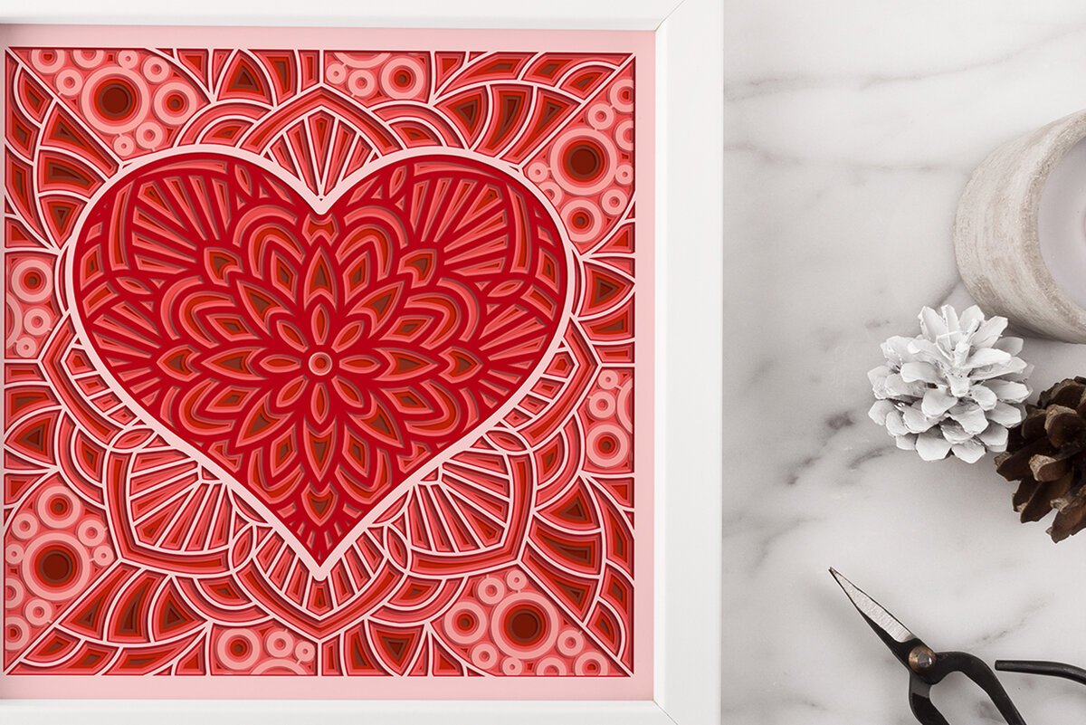 Intra απο ξύλο plywood 3mm-4mm πάχος αποκοπής 3D Layered Heart Shadow Box Δίασταση 8x8 cm INTRAFABR-24455774 - Image 2