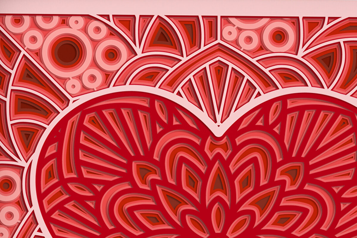 Intra απο ξύλο plywood 3mm-4mm πάχος αποκοπής 3D Layered Heart Shadow Box Δίασταση 8x8 cm INTRAFABR-24455774 - Image 3