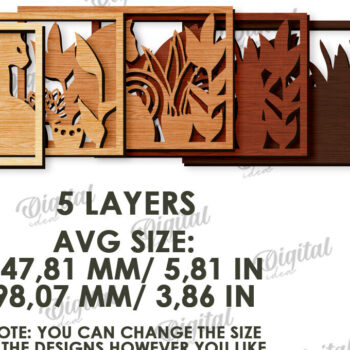 Intra απο ξύλο plywood 3mm-4mm πάχος Διακόσμηση σπιτιού με 3D επίπεδα Δίασταση 30x20 cm INTRAFABR-119972812 - Image 2