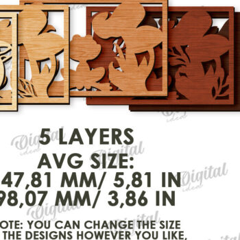 Intra απο ξύλο plywood 3mm-4mm πάχος Διακόσμηση σπιτιού με 3D επίπεδα Δίασταση 30x20 cm INTRAFABR-119973199 - Image 2