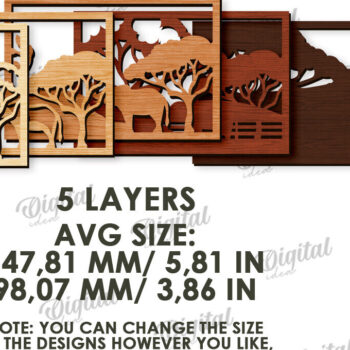 Intra απο ξύλο plywood 3mm-4mm πάχος Διακόσμηση σπιτιού με 3D επίπεδα Δίασταση 30x20 cm INTRAFABR-119973469 - Image 2