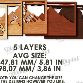 Intra απο ξύλο plywood 3mm-4mm πάχος Διακόσμηση σπιτιού με 3D επίπεδα Δίασταση 30x20 cm INTRAFABR-119973510 - Image 2