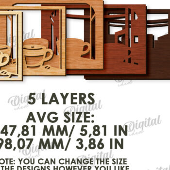 Intra απο ξύλο plywood 3mm-4mm πάχος διακοσμήσεων σπιτιού με 3D επίπεδα Δίασταση 30x20 cm INTRAFABR-120165532 - Image 2