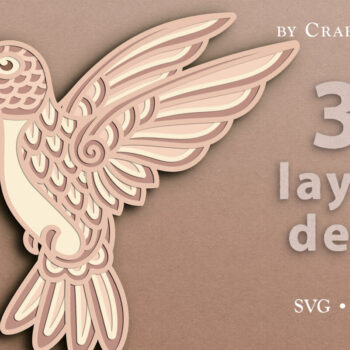 Intra απο ξύλο plywood 3mm-4mm πάχος αποκοπής 3D Layered Hummingbird Δίασταση 30x20 cm INTRAFABR-16878627 - Image 1
