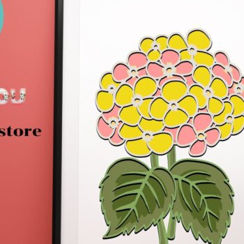 Intra απο ξύλο plywood 3mm-4mm πάχος Τρισδιάστατη ορτανσία με στρώματα. Δίασταση 10x12 cm INTRAFABR-71316810 - Image 5