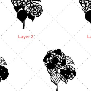 Intra απο ξύλο plywood 3mm-4mm πάχος Τρισδιάστατα λουλούδια ορτανσίες Δίασταση 30x20 cm INTRAFABR-65344200 - Image 3