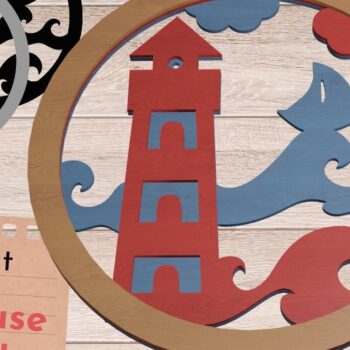Intra απο ξύλο plywood 3mm-4mm πάχος 3D Layered Lighthouse Wall Art, Sea Δίασταση 40x40 cm INTRAFABR-70065027 - Image 1