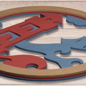 Intra απο ξύλο plywood 3mm-4mm πάχος 3D Layered Lighthouse Wall Art, Sea Δίασταση 40x40 cm INTRAFABR-70065027 - Image 3