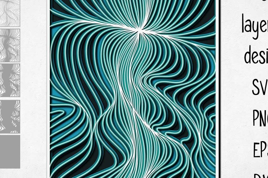Intra απο ξύλο plywood 3mm-4mm πάχος 3D Layered Line Art Δίασταση 16x20 cm INTRAFABR-70457916 - Image 1