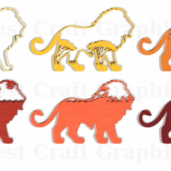 Intra απο ξύλο plywood 3mm-4mm πάχος Σκηνή σαφάρι 3D Layered Lion Δίασταση 40x40 cm INTRAFABR-121580015 - Image 5