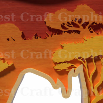 Intra απο ξύλο plywood 3mm-4mm πάχος Σκηνή σαφάρι 3D Layered Lion Δίασταση 40x40 cm INTRAFABR-121580015 - Image 6