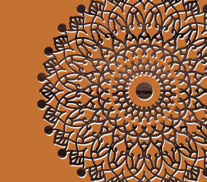 Intra απο ξύλο plywood 3mm-4mm πάχος κοπής Mandala με 3d επίπεδα. Δίασταση 30x30 cm INTRAFABR-67340971