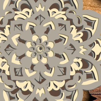 Intra απο ξύλο plywood 3mm-4mm πάχος Σχέδιο 3D Layered Mandala/ Δίασταση 30x30 cm INTRAFABR-73713089 - Image 1