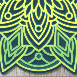 Intra απο ξύλο plywood 3mm-4mm πάχος κοπής με λέιζερ 3d Layered Mandala Δίασταση 12x12 cm INTRAFABR-10500853