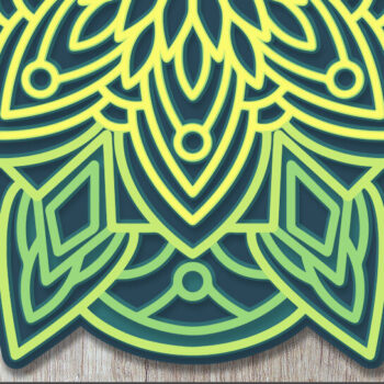 Intra απο ξύλο plywood 3mm-4mm πάχος κοπής με λέιζερ 3d Layered Mandala Δίασταση 12x12 cm INTRAFABR-10500853 - Image 1