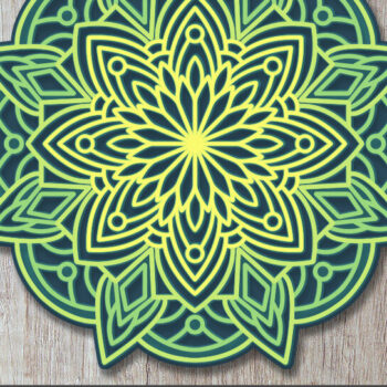 Intra απο ξύλο plywood 3mm-4mm πάχος κοπής με λέιζερ 3d Layered Mandala Δίασταση 12x12 cm INTRAFABR-10500853 - Image 2