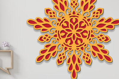 Intra απο ξύλο plywood 3mm-4mm πάχος 3d Layered Mandala Design Δίασταση 30x30 cm INTRAFABR-72953796