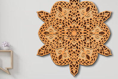 Intra απο ξύλο plywood 3mm-4mm πάχος 3d Layered Mandala Design Δίασταση 30x30 cm INTRAFABR-75369510