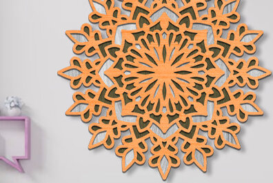 Intra απο ξύλο plywood 3mm-4mm πάχος 3d Layered Mandala Design Δίασταση 30x30 cm INTRAFABR-75369514