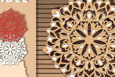 Intra απο ξύλο plywood 3mm-4mm πάχος 3d Layered Mandala Design Δίασταση 30x30 cm INTRAFABR-70190417