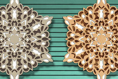 Intra απο ξύλο plywood 3mm-4mm πάχος 3d Layered Mandala Design Δίασταση 30x30 cm INTRAFABR-72089570