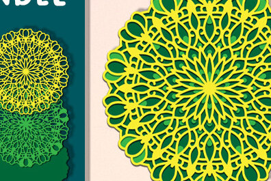 Intra απο ξύλο plywood 3mm-4mm πάχος 3d Layered Mandala Design Δίασταση 30x30 cm INTRAFABR-70190301