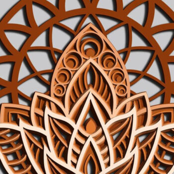 Intra απο ξύλο plywood 3mm-4mm πάχος 3D Layered Mandala Lotus Δίασταση 30x30 cm INTRAFABR-68164158 - Image 6