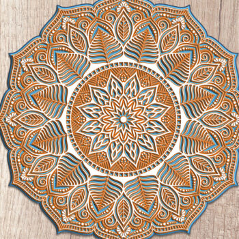 Intra απο ξύλο plywood 3mm-4mm πάχος 3D Layered Mandala – κοπής πολλαπλών επιπέδων Δίασταση 30x30 cm INTRAFABR-14506234 - Image 1