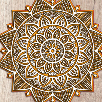 Intra απο ξύλο plywood 3mm-4mm πάχος 3D Layered Mandala – κοπής πολλαπλών επιπέδων Δίασταση 30x30 cm INTRAFABR-14506293 - Image 1
