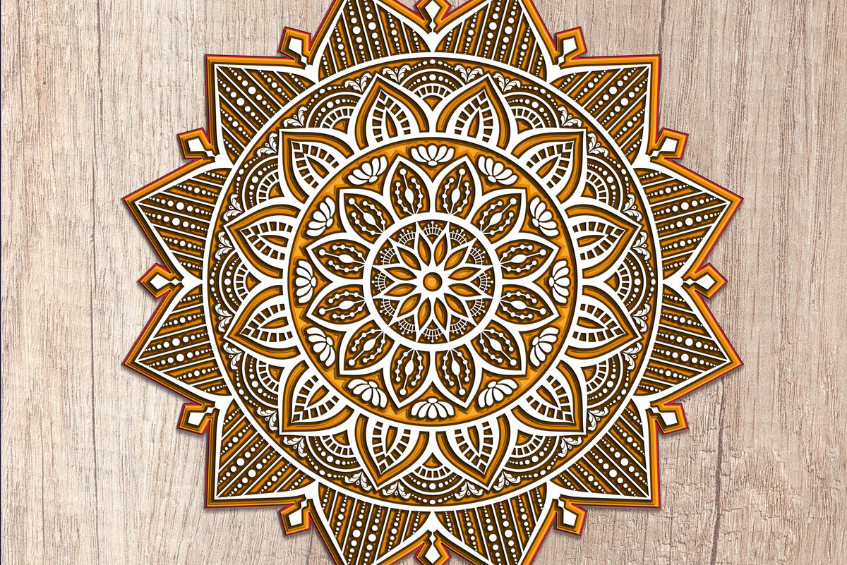 Intra απο ξύλο plywood 3mm-4mm πάχος 3D Layered Mandala – κοπής πολλαπλών επιπέδων Δίασταση 30x30 cm INTRAFABR-14506293